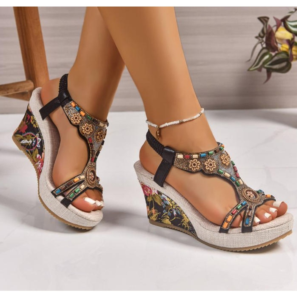 Summer Clothing Elegant - Woman Leather Summer Fashion Wedge Female