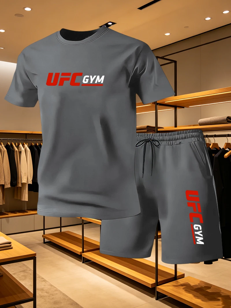 Summer Clothes Fashion - Men's Fashion T-shirt Shorts UFC Casual