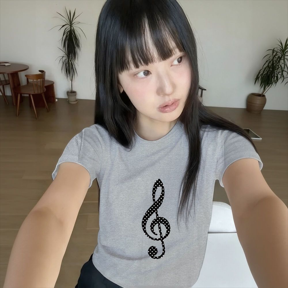 Summer Goth Clothing - Punk Gothic Harajuku Treble Clef Polka