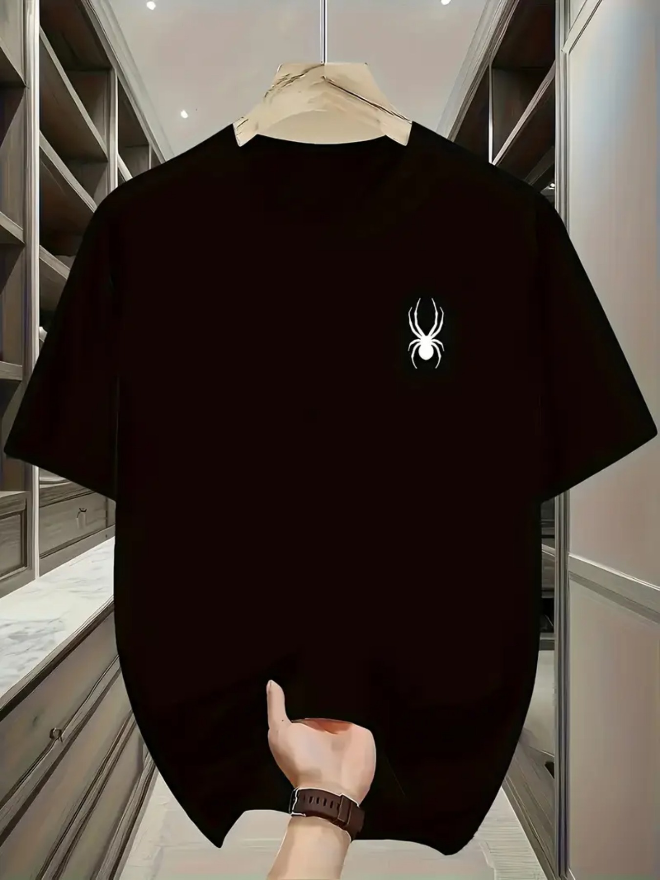 Summer Clothing Affordable - Short-sleeved T-shirt with small spider patterns