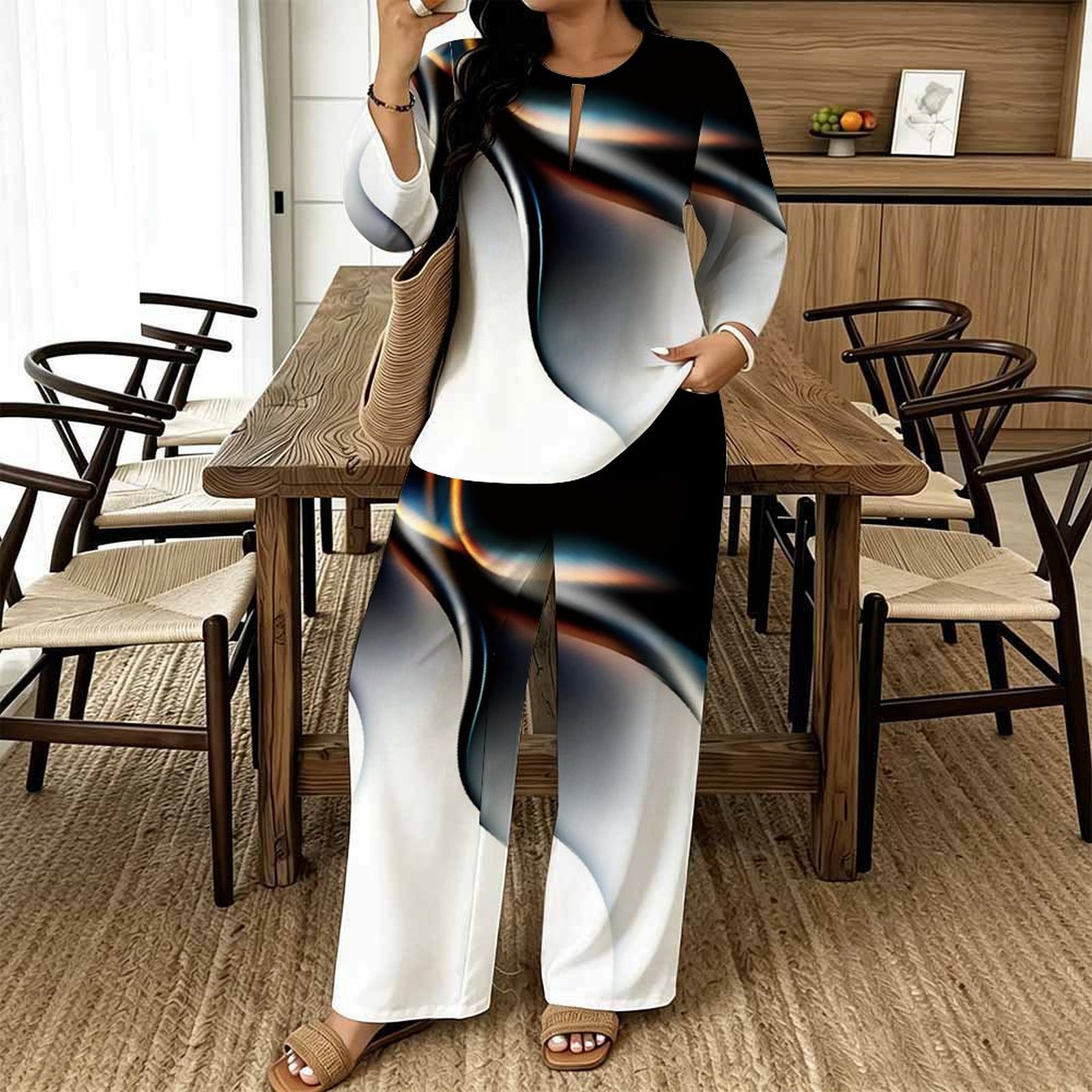 Women Casual Print Two Piece S - Summer Clothing Bundle 评论和价格