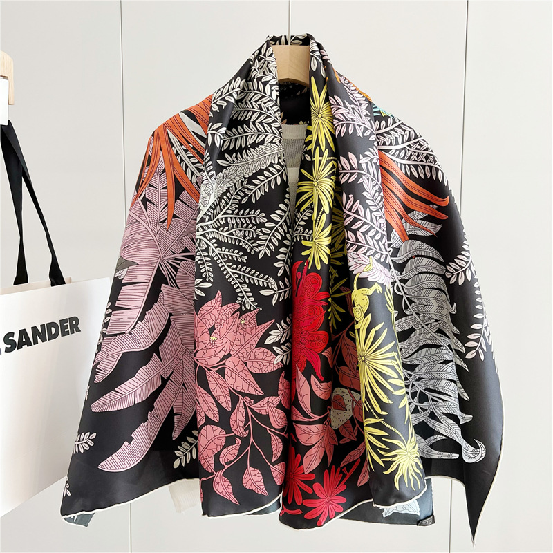 14mm Silk Scarf Women Hand Rol - Summer Clothing Accessories 评论和价格