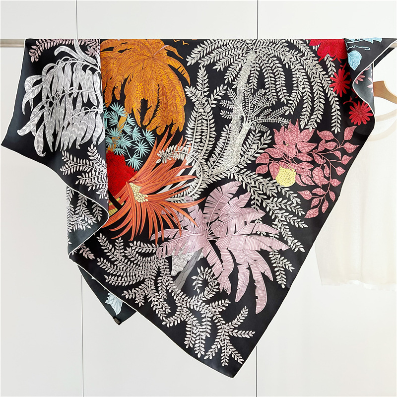 14mm Silk Scarf Women Hand Rol - Summer Clothing Accessories 评论和价格