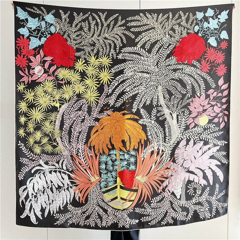 14mm Silk Scarf Women Hand Rol - Summer Clothing Accessories 评论和价格