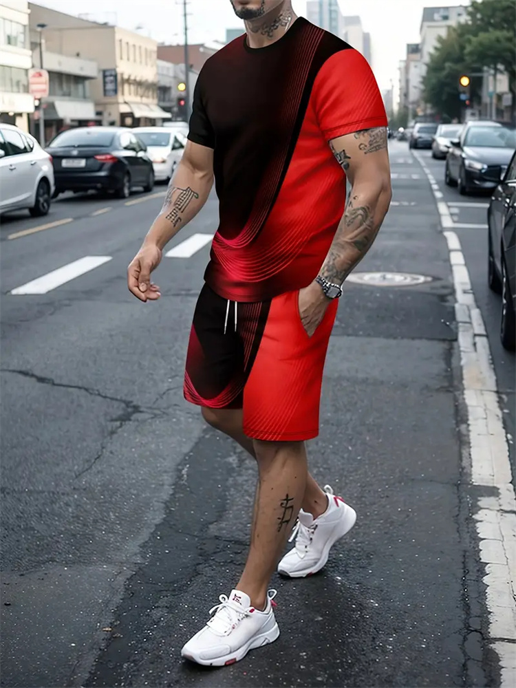 Men Women Gradient Texture T-s - Summer Clothing Cheap 评论和价格