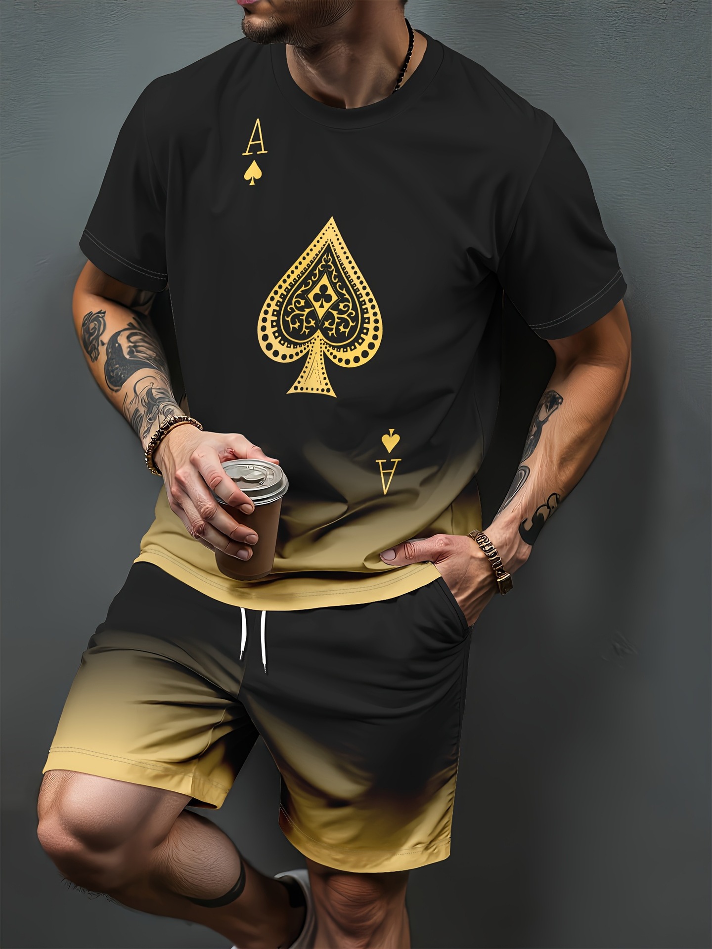 Gradient Letter Pattern 3D Pri - Summer Clothing Cheap 评论和价格