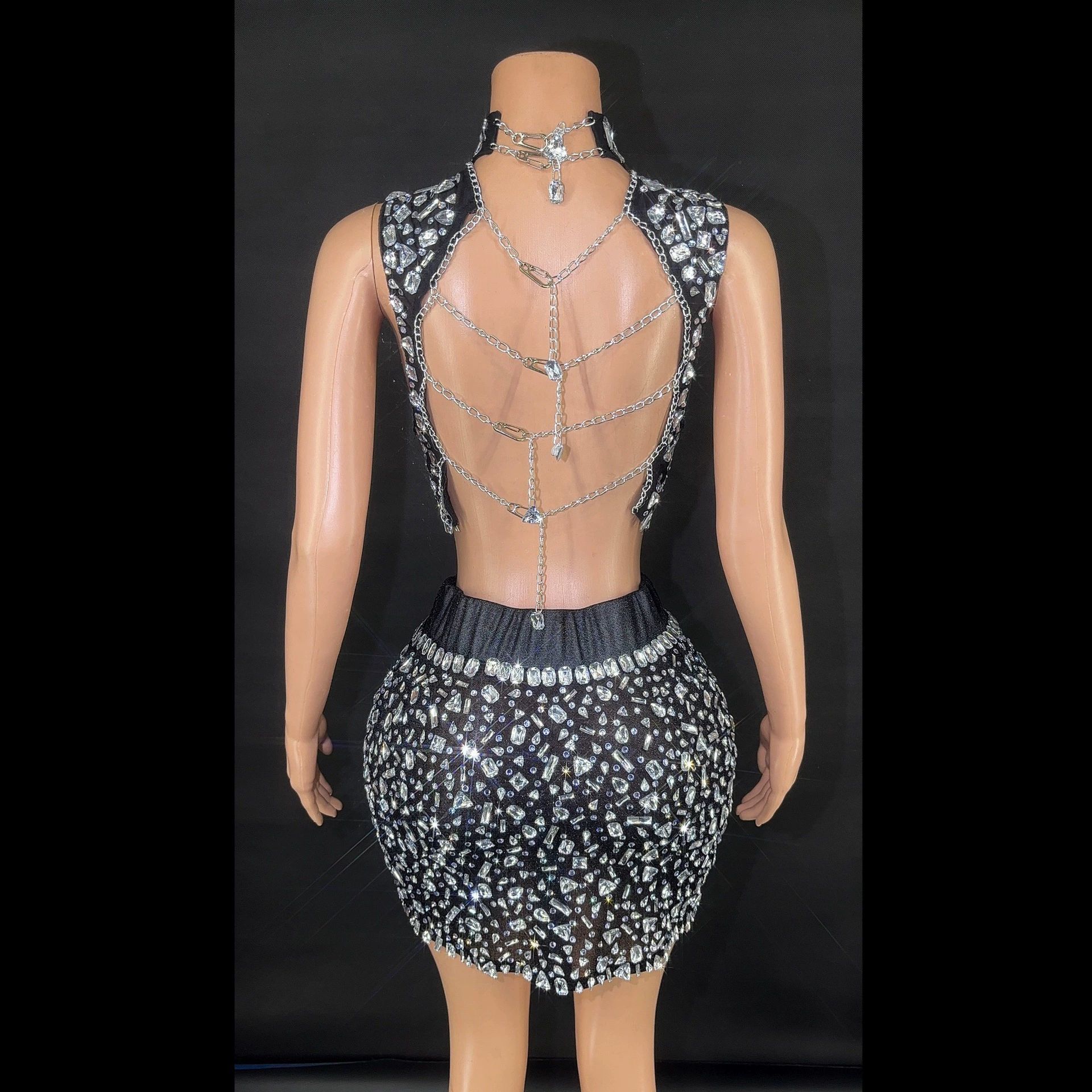 Full diamond split dress set d - Summer Clothing Words 评论和价格