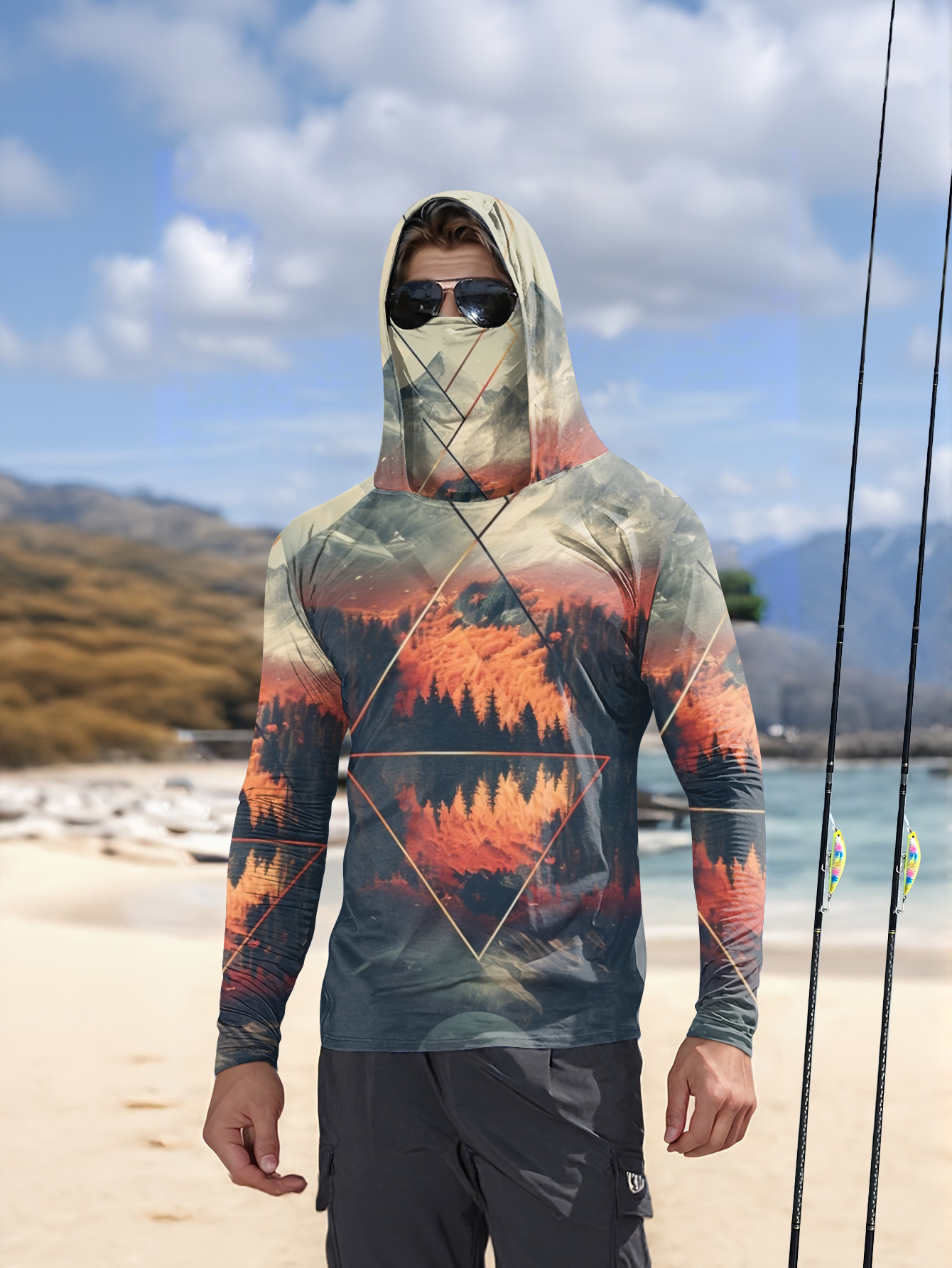 Outdoor Men's Fishing Hoodie B - Summer Clothing Essentials 评论和价格
