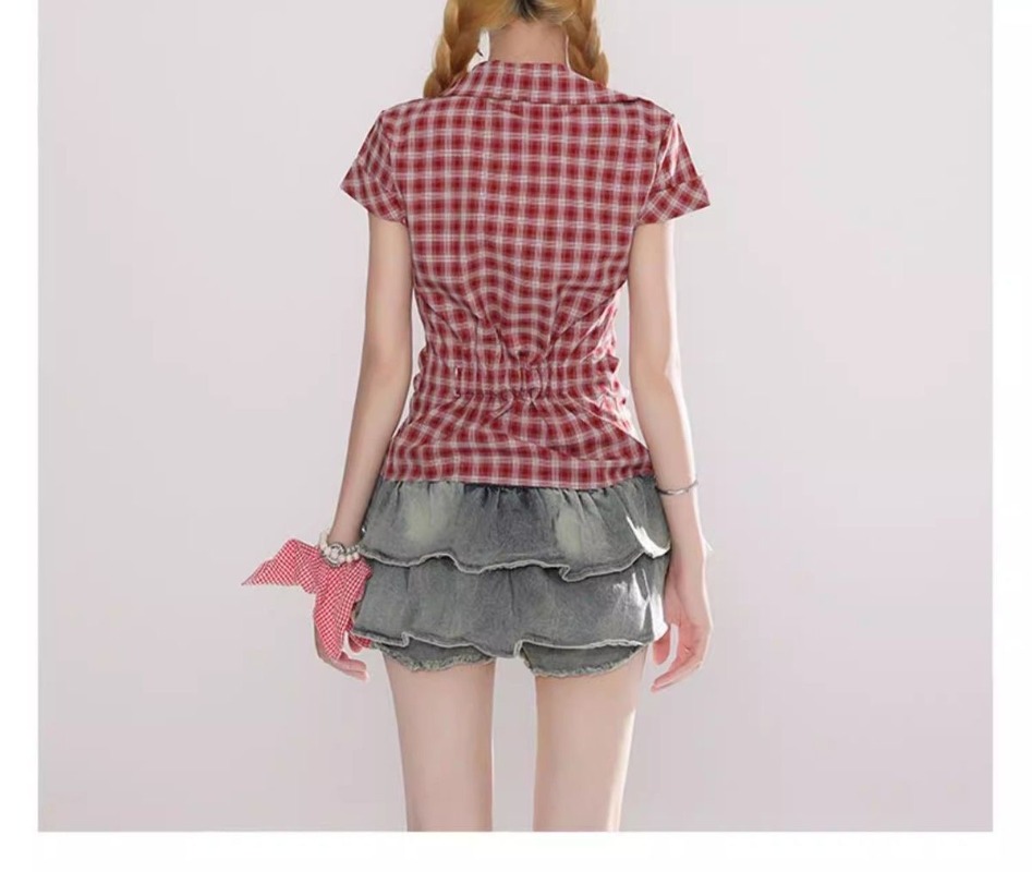 Harajuku Vintage Gothic Plaid  - Summer Goth Clothing 评论和价格