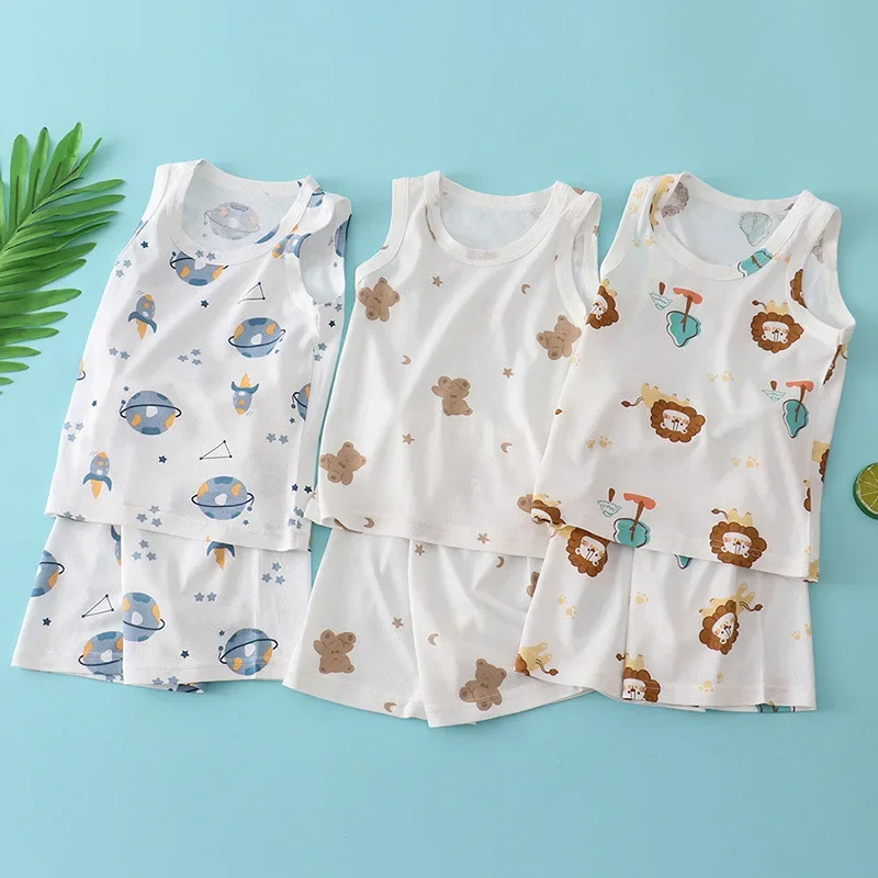 Kids Bamboo Cotton Vest Suit S - Summer Clothing Newborn 评论和价格