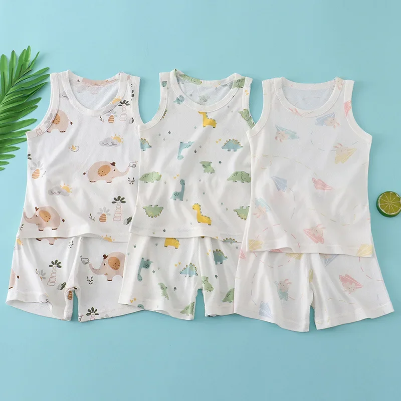Kids Bamboo Cotton Vest Suit S - Summer Clothing Newborn 评论和价格