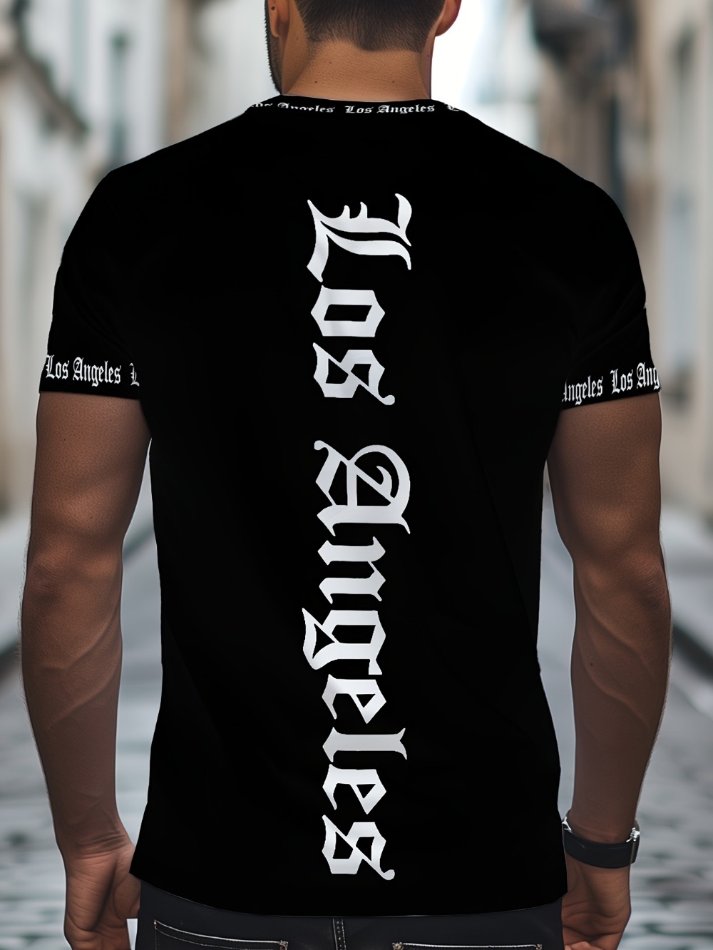 Los Angeles Gothic Font Sleeve - Summer Goth Clothing 评论和价格