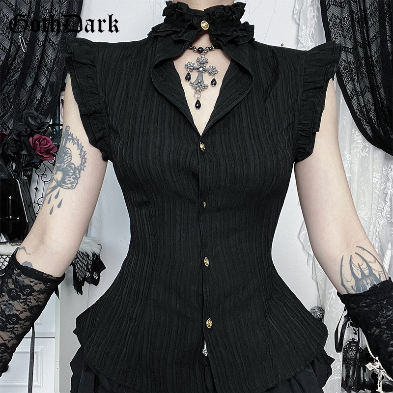 Goth Dark 90s Grunge Single Br - Summer Goth Clothing 评论和价格