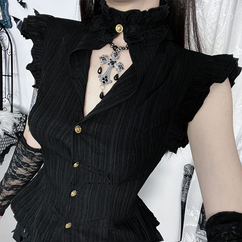 Goth Dark 90s Grunge Single Br - Summer Goth Clothing 评论和价格