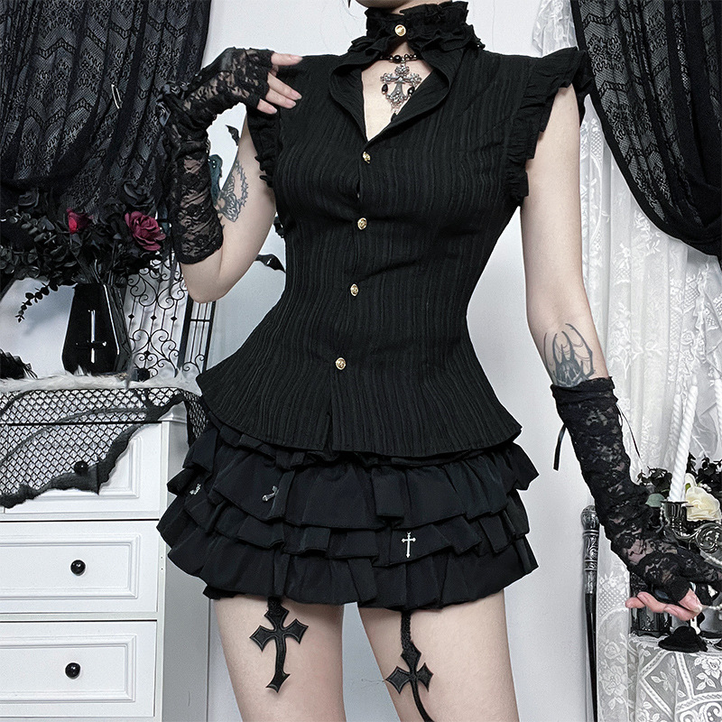 Goth Dark 90s Grunge Single Br - Summer Goth Clothing 评论和价格