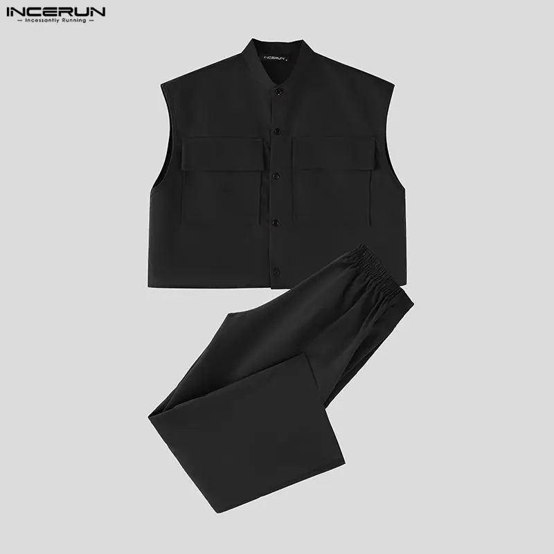 INCERUN Men Sets Solid Sleevel - Summer Clothing Essentials 评论和价格