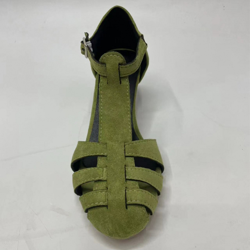 Women's Green Suede Kitten Hee - Summer Clothing Petite 评论和价格