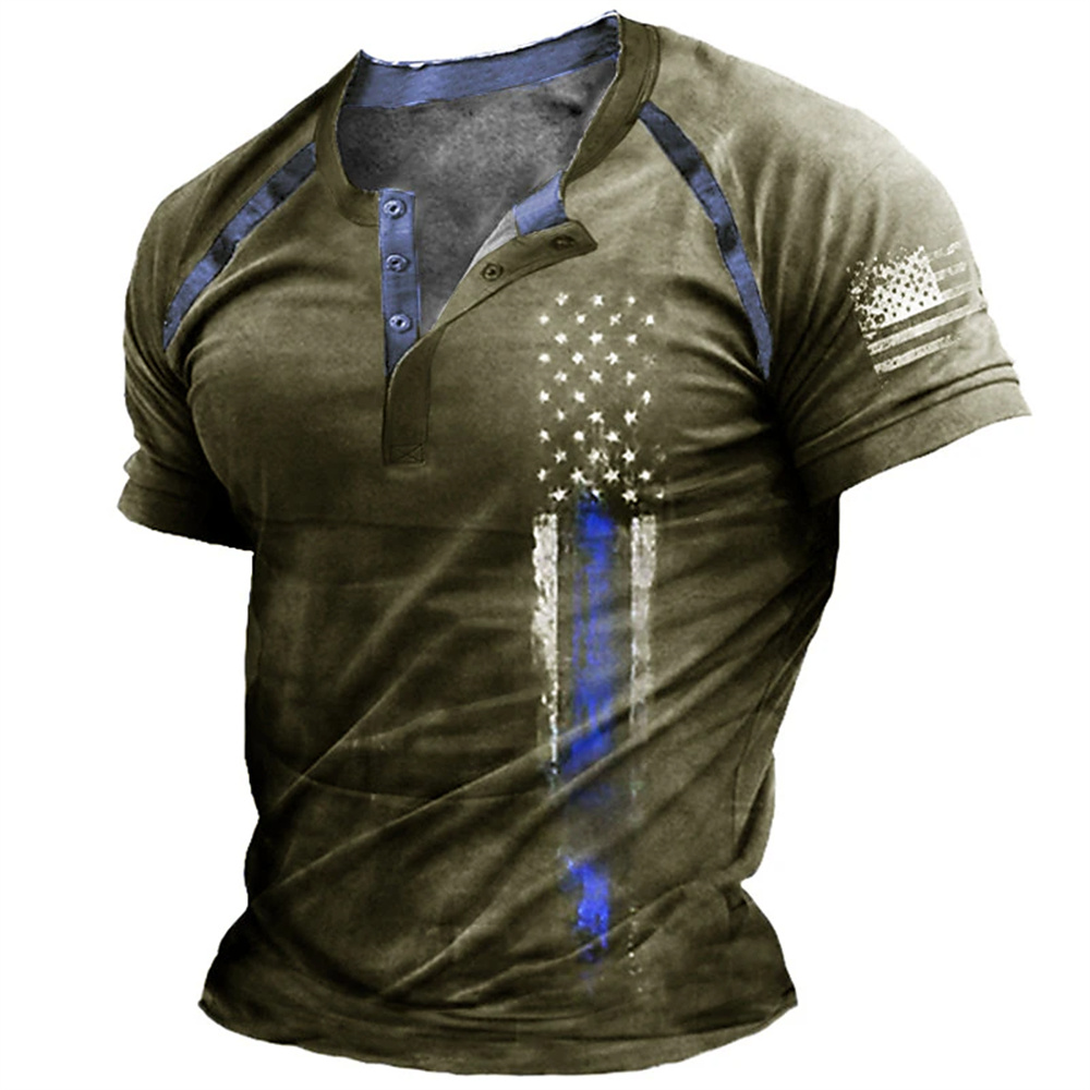 Funny 3D American Flag Print M - Summer Clothes Fashion 评论和价格