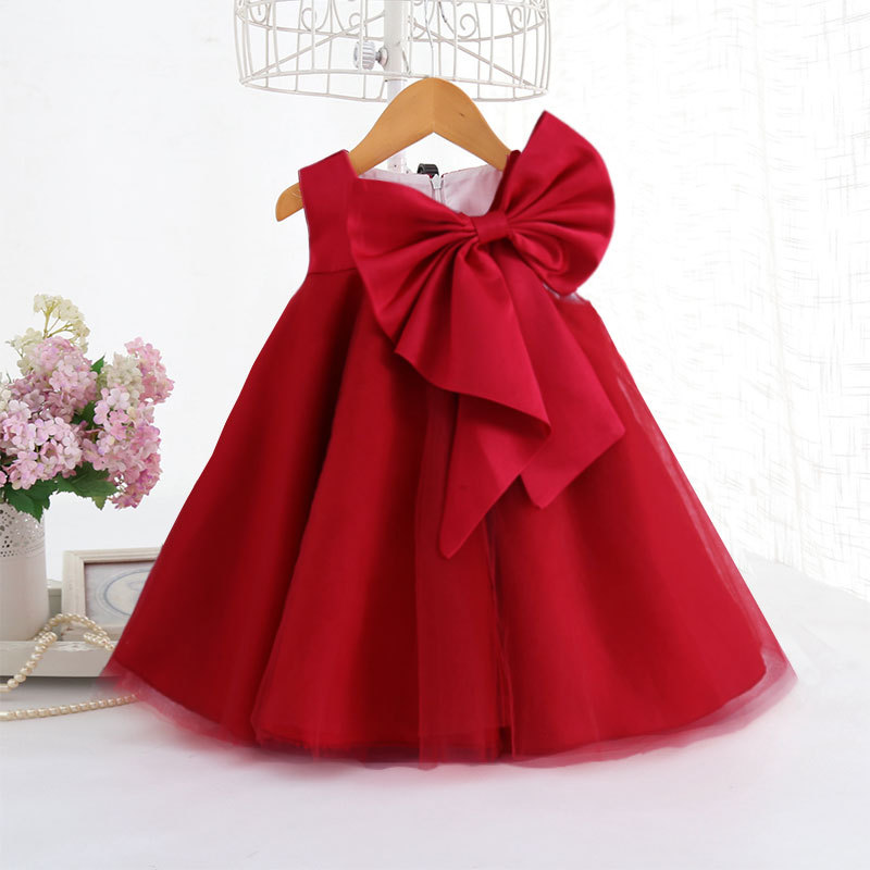 Summer Big Bow Baby Girl Dress - Summer Clothing Newborn 评论和价格