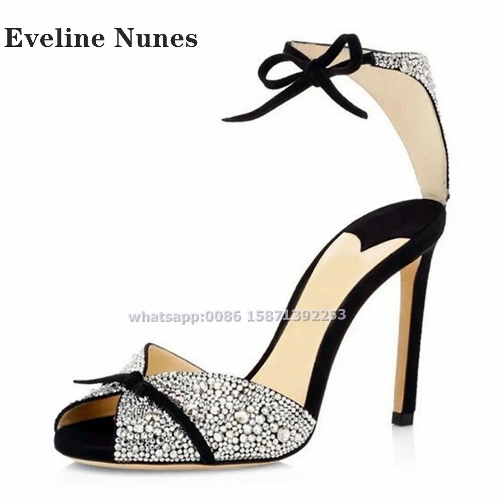 Bow Rhinestone Ankle Strap San - Summer Clothing Elegant 评论和价格
