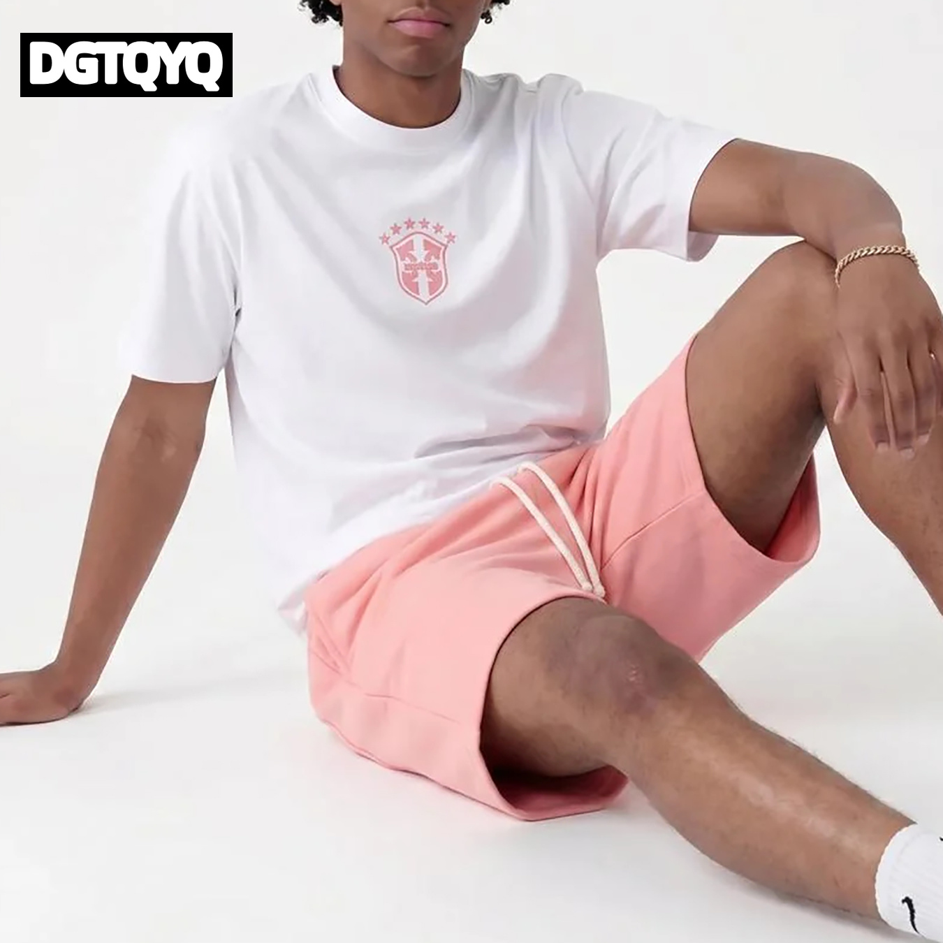 Man's Summer New Pink Embroide - Summer Clothing Cheap 评论和价格