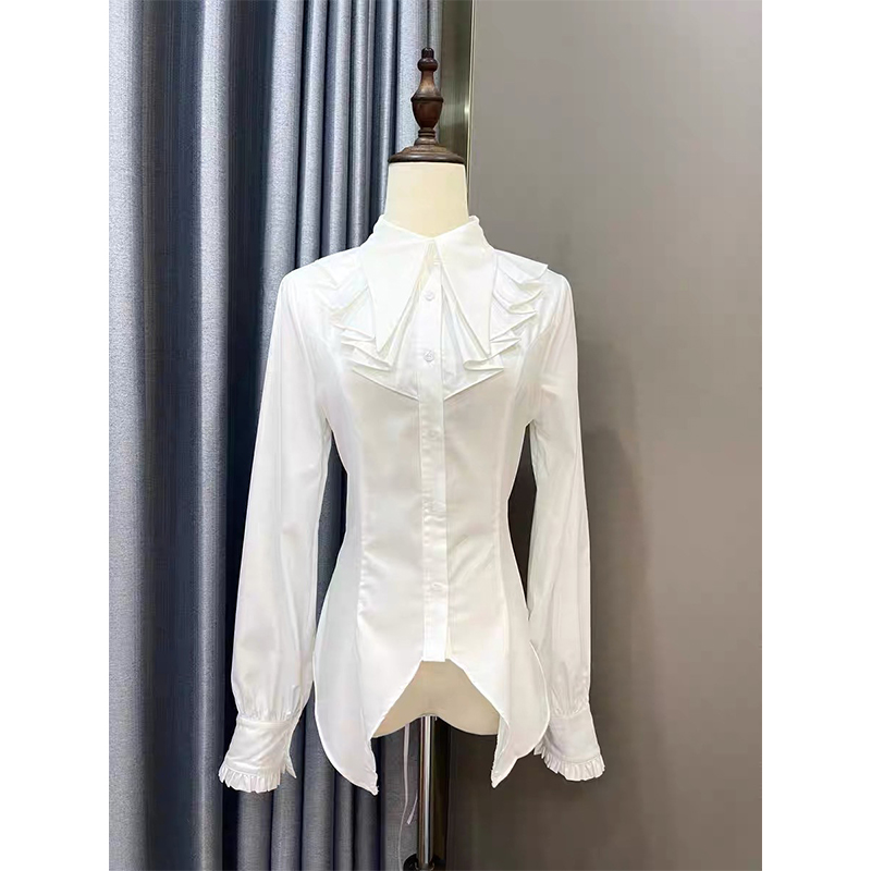 Gothic Ruffles Black Shirts Wo - Summer Goth Clothing 评论和价格