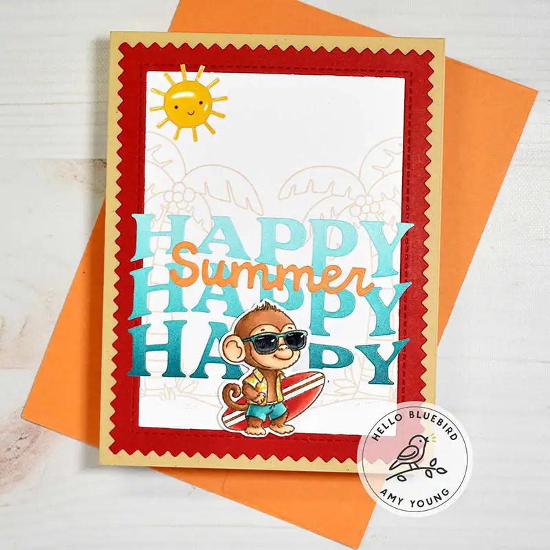 Beach Slimline Scene Happy Sum - Summer Clothing Words 评论和价格