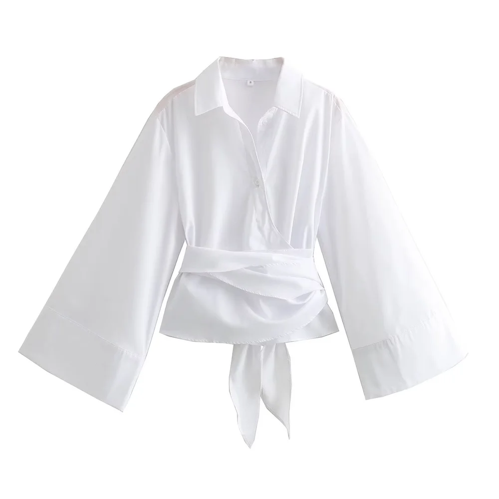 New Women's Fashion Casual Pol - Tie Front Shirt 评论和价格
