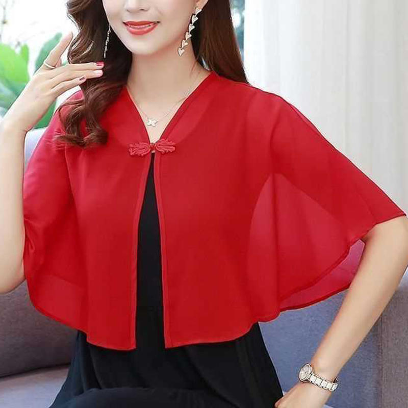 Spring Chiffon Short Outer Wea - Summer Clothing Accessories 评论和价格