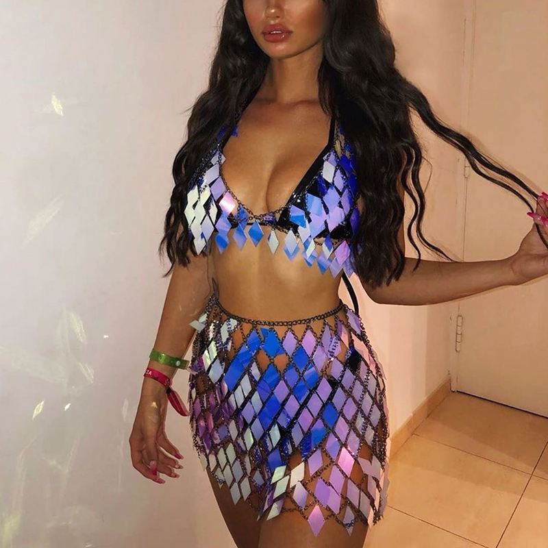 FestivalQueen Women's Sequined - Summer Goth Clothing 评论和价格