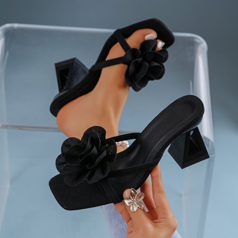 Womens 3D Flower Decor Sandals - Summer Clothing Accessories 评论和价格