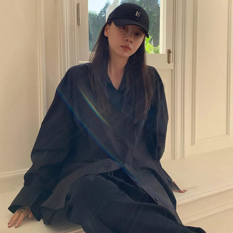 Spring Black Loose Shirt Tops  - Summer Clothing Trends For Women 评论和价格