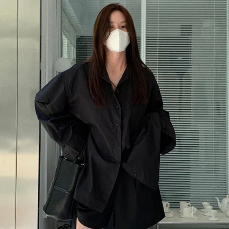 Spring Black Loose Shirt Tops  - Summer Clothing Trends For Women 评论和价格